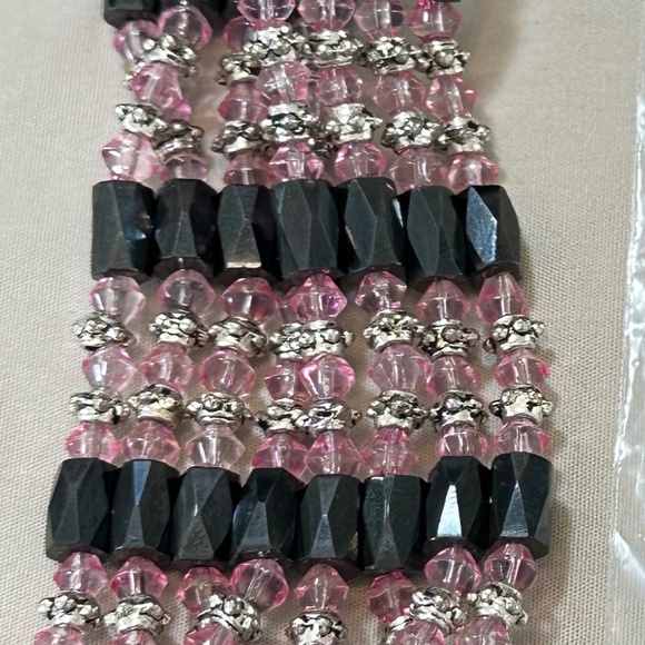 2/$15 Magnetite & pink faceted beads multifunctional bracelet/necklace - Picture 13 of 14